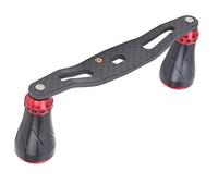 KIMISS 95MM Spinning Reel Rocking Handle Grip - Left/Right Fishing Wheel Knob Replacement for Comfortable Casting & Enhanced Performance (Black Red)