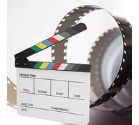 KIMISS Acrylic Clapperboard for Filmmaking - Director S Scene Slate with Dry Erase Pen for Movie Cuts & Video Productions (Color whiteboard PAV1CWE3)