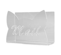 KIMISS Acrylic Mail Holder Organizer, Clear Desktop Letter Sorter for Home and School, Stylish Cat Ear Design for Efficient Document Storage (Transparent)
