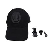 KIMISS Action Camera Cap Mount Sports Camera Baseball Hat Mount Cap Holder Hands Free Lightweight Plastic Fabric Bracket Outdoor Recording for ONE X X2 X3 X4 (Black)