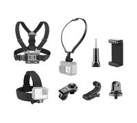 KIMISS Adjustable Chest Strap, Professional Sports Camera Accessory Set, Neck Holder, Head Strap with Head Mount, Phone Holder for Cycle Hiking Boating Travel, Video Recording, Live