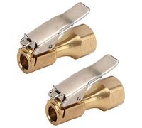 KIMISS Air Chuck Adapter for Tire Inflator, 2PCS Universal Brass Valve Connector with Lock Clamp/Holder - Heavy Duty Nozzle for Tire Pumping
