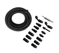 KIMISS AN6 PTFE Fuel Line Kit 7.6M, Nylon Hose with NPT Fittings (Black)