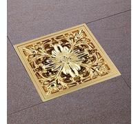 KIMISS Antique Brass Square Floor Drain with Strainer for Bathroom and Washroom - Efficient Drainage Solution with Stylish Design