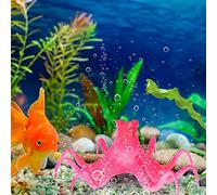 KIMISS Aquarium, Ornaments Decoration Fish e Ornament Artificial Silicone Fluorescent Simulation Octopus with Suction Cup Green Tank (Red)
