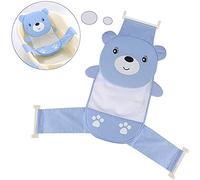 KIMISS Baby Bath Net, Bathing Tubs Seats Cotton Blue Bear Rectangular Suitable Adjustable Thicken Newborn Support for 1 3 Years 20kg 44lbs Weight Limit Accessories Nd Toddlers