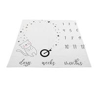 KIMISS Baby Blanket, Infant Photo Month Growth Chart Monthly Cat Pattern Blankets 47.2 X 45.2in Numbers (Cat numbers)
