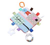 KIMISS Baby Comforting Taggies, Teethers Blanket Soft Plush Ppease Infant Towel Toy Teething Soothing Pacifier Cute Cartoon Cloths Security Blankets Hand Towels with Teether for Girls (#3)