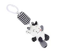 KIMISS Baby Hanging Rattle Toys - Black and White Stripe Plush Wind Chimes for Infants, Stroller and Crib Plush Rattles for Baby Bed, Engaging Animal Sounds and Colors (Black and White Striped Calf
