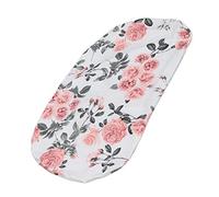 KIMISS Baby Lounger Cover Portable Stretchy Newborn Lounger Cover Ultra Soft Breathable Infant Lounger Cover Removable Washable for Newborn Boys Girls (Tarnish Rose Flower)
