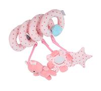 KIMISS Baby Stroller Hanging Toy - Soft Plush Spiral Activity Rattle for Infants | Colorful Crib & Car Toy for Newborns - Stimulates Vision & Sensory Development (Pink Pig)