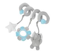 KIMISS Baby Stroller Hanging Toy - Soft Plush Spiral Activity Rattle for Infants | Colorful Crib & Car Toy for Newborns - Stimulates Vision & Sensory Development (Grey Elephant)