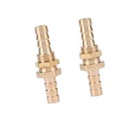 KIMISS Barbed Bulkhead Fitting 2 Pcs Hose Barb Brass Bulkhead Pipe Fitting Coupler Connector Adapter with Clear Fuel Line (6mm)