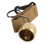KIMISS Bear Hiking Bell with Brass Snap Hook - Durable Safety Bell for Camping and Activities (Brown)
