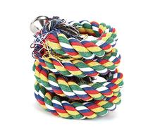 KIMISS Bendable Cotton Rope Perch Toy for Birds - Pet Bird Toy Chewing Bar Cage Stand Spiral 100 * 1.7cm - Colorful Chewing Rope, Swings