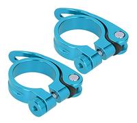 KIMISS Bike Saddle Clamp 35mm, Lightweight Quick Release (Blue)