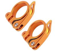 KIMISS Bike Saddle Clamp 35mm, Lightweight Quick Release (Gold)