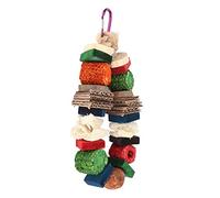 KIMISS Bird Chewing Toy, Corn Cob Boredom Relief Colorful Toy, Triple Tower of Shredded Fun Toys Hanging for Hamster Lots Wood to Chew Large Cage African Greys Eclectus Cockatoos Macaws