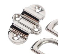 KIMISS Boat D Type Connector 316 Stainless Steel Double D Ring Hook Strong Load Bearing Fixed Plate Design for Marine Yacht Deck Kayak RV Cargo Tie Down