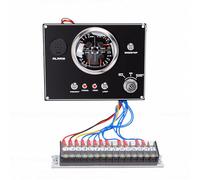 KIMISS Boat Instrument Panel Marine Gauge Panel Multifunction Dashboard 4 in 1 Pressure Water Temp Voltage Gauge Cluster with Ignition Key 12V for Yachts Ships RVs (Black Dial CX9603)