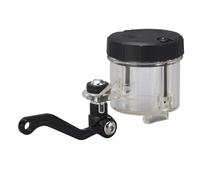 KIMISS Brake Fluid Reservoir Tank for CBR600RR,CBR1000RR,YZF R6 - Motorcycle Front Brake Pump Oil Cup with Long Bracket and 10cm Tubing (Transparent)