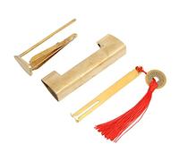 KIMISS Brass Antique Padlock - Exquisite Rustproof C Se Horizontal Fish Design for Jewelry Boxes and Cabinets, Spacing 5.9cm (Brass Color)