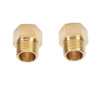 KIMISS Brass Pipe Fittings,1/2in NPT Male to Female Adapter 2 Pack Solid Male X Female Pipe Fitting Adapter for Air Water Oil Fuel