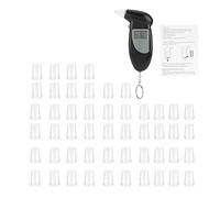 KIMISS Breathalyzer Professional Alcohol Tester USB Rechargeable Digital LCD Screen Alcohol Breath Tester Portable Keychain Breath Analyzer 10pcs Mouthpiece(50pcs) + breathalyzer+test
