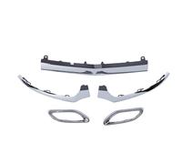 KIMISS Bumper Lower Grille Trim Mold Kit and Exhaust Tips Cover 2058851374 2058852221 Replacement for C-Class W205 C205 A205 AMG Line 2015-2018 (Electroplated)