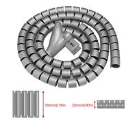 KIMISS Cable Management Sleeve - Flexible Spiral Tube Cable Organizer Wire Wrap Cord Protector Wire Storage Silver 1.5m * 16mm - Ideal for Home and Office Use (1.5m*22mm)