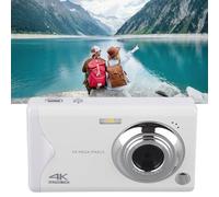KIMISS Camera with 3.0in Screen 4K 48MP 16xZoom Selfie Continuous Shooting Beauty Camera Type C Charging Port with Battery FA (White)