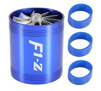 KIMISS Car Air Intake Turbo, Car Turbonator Dual Fan Turbine Superloader Gas Fuel Saver Turbo Replacement Super Fuel Saver (Blue)//air intake kit