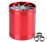 KIMISS Car Air Intake Turbonator Dual Fan Turbines Supercharger Gas Fuel Saver Turbo Super Fuel Saver (Red)