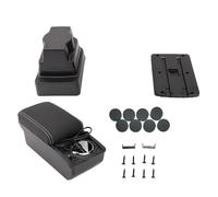 KIMISS Car Armrest Storage Box Center Console Armrest Box Console Storage Case 6 USB Ports Double Layer Extendable Lid Cup Holder Replacement with Fast Charging for J 2009-20 (Black White Line)