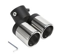 KIMISS Car Exhaust Tips Car Exhaust Muffler Tip Exhaust Pipe Muffler Exhaust Tail Pipe Muffler Universal Car Round Mouth Double Tube Curved Stainless Steel Tail Pipe 160MM