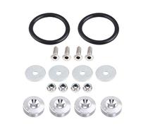 KIMISS Car Quick Release Fastener Bumper Quick Release Kit Bumper Holder Car Aluminium Alloy Bumper Washer/Bolt Engine Bay Dress Up Kit Quick Release Fastener Silver