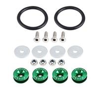 KIMISS Car Quick Release Fastener Bumper Quick Release Kit Bumper Holder Car Aluminium Alloy Bumper Washer/Bolt Engine Bay Dress Up Kit Quick Release Fastener Green