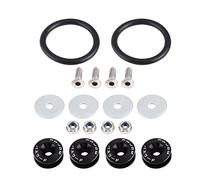 KIMISS Car Quick Release Fastener Bumper Quick Release Kit Bumper Holder Car Aluminium Alloy Bumper Washer/Bolt Engine Bay Dress Up Kit Quick Release Fastener Blcak