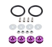 KIMISS Car Quick Release Fastener Kit - Aluminium Alloy Bumper Fasteners (4 Pieces) - Engine Bay Dress Up - Purple