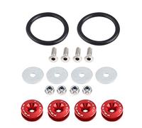 KIMISS Car Quick Release Fastener Kit - Aluminium Alloy Bumper Washer/Bolt Engine Bay Dress Up Kit in Red