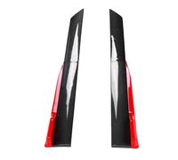 KIMISS Car Side Skirt 105cm Carbon Fiber Pattern Red Abs Universal