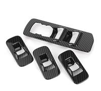 KIMISS Carbon Fiber Window Switch Panel Trims for 2015-2020 | 4pcs Carbon Fiber Style Interior Accessories