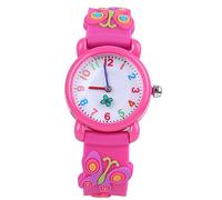 KIMISS Cartoon Watch - Cute & Exquisite Pattern ’s Wrist Watch for Time Recognition - Adjustable Length & Eco-Friendly Materials Available in Purple & Rose Red (#2)