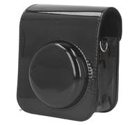 KIMISS Case for Mini 12 - Stylish Black PU Leather Travel Bag with Adjustable Strap for Instant Camera Protection