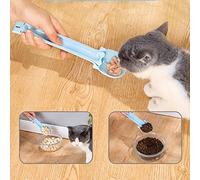 KIMISS Cat Snack Squeeze Spoon for Cats and Dogs, Multi Functional Plastic Feeder for Wet Foods and Treats (Blue)