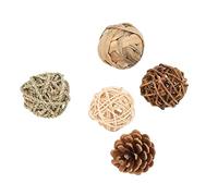 KIMISS Chewing Toy Vine Ball for Small Animals - Pet Rabbit Foot Ball & Hamster Chew Ball for Dental Health and Fun Playtime (Ball set)