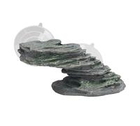 KIMISS Climbing Platform & Basking Dock - Resin Aquarium Rock Decoration for Reptiles & Lizards,Suction Cup Included