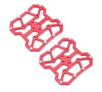 KIMISS Clipless Pedal Converter for - 1 Pair Aluminum Alloy Bike Bicycle Clipless Pedal Platform Adapters for - Adaptive Flat for Pedals (Red)