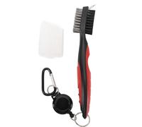 KIMISS Club Brush with Retractable Cord - Dual Sided Steel Bristles & Ergonomic Handle for Effective Club Cleaning (Red)