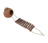 KIMISS Coconut Shell, Hamster and Sugar Glider Climbing Coconut Retreat with Ramp - Ideal for Small Pets and Exotic Birds